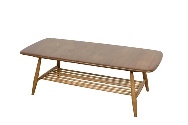 Stolik kawowy Model 459, wiąz brązowy, proj. L. Ercolani, Ercol, Wielka Brytania, lata 60. - WYMIARY