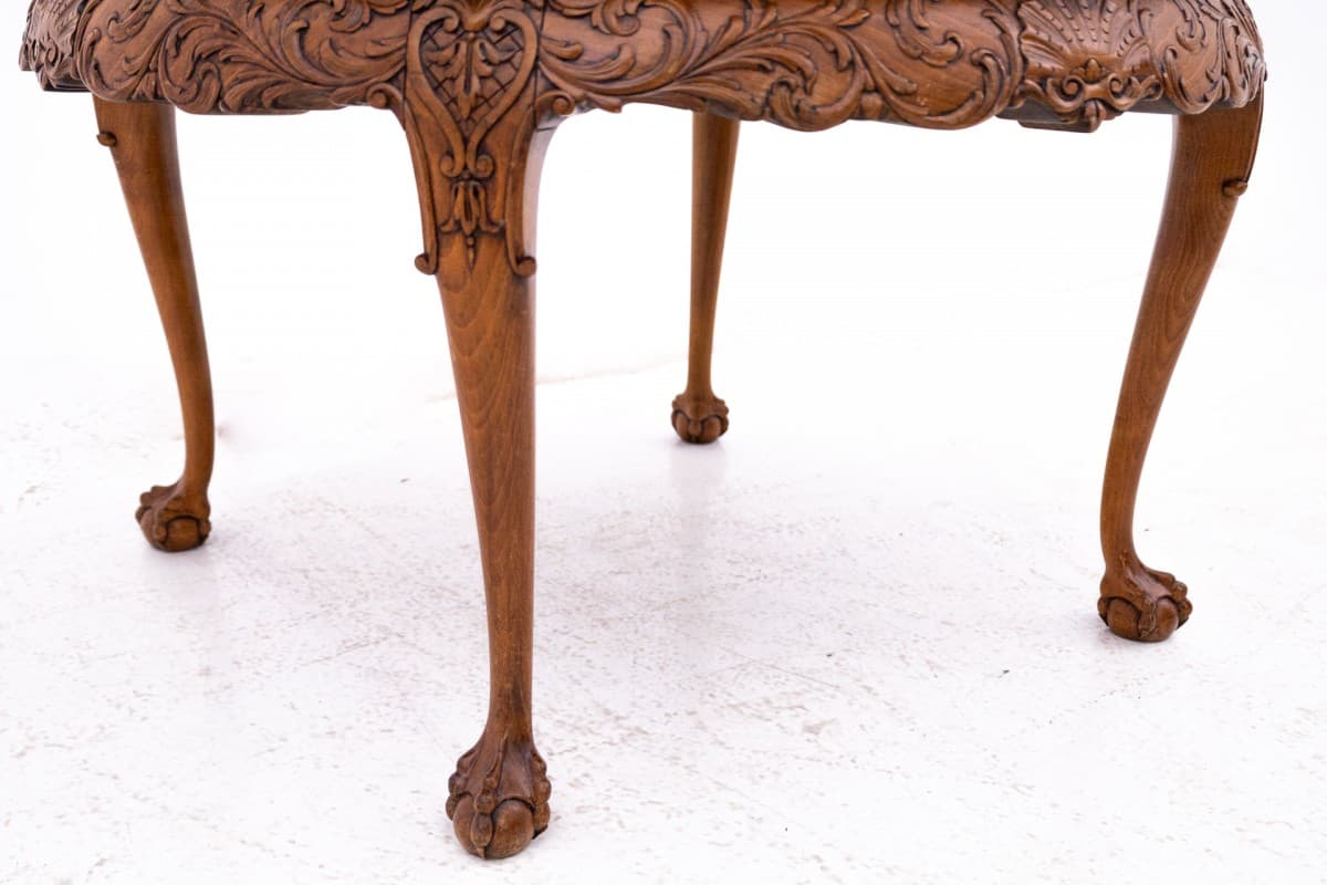 Brązowy, rzeźbiony stolik, Europa Zachodnia, lata 10. XX wieku - 50915
