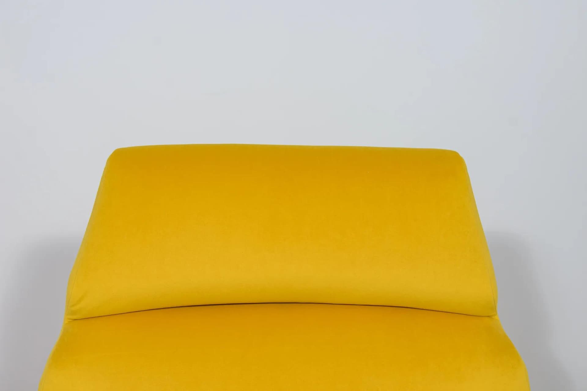 Armchair, yellow velvet, metal, by G. Radice, Minotti, Italy, 1950s. - 75217