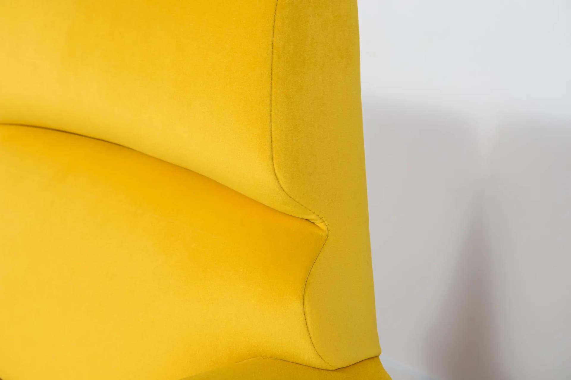 Armchair, yellow velvet, metal, by G. Radice, Minotti, Italy, 1950s. - 75219