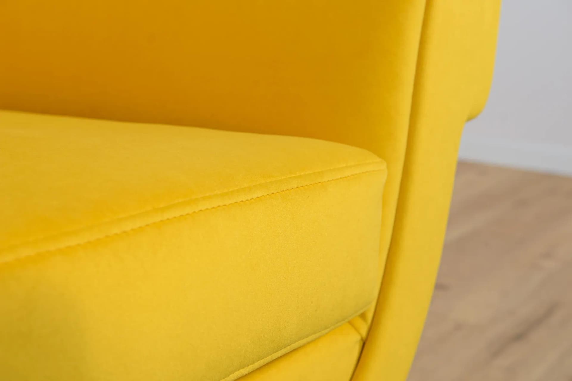 Armchair, yellow velvet, metal, by G. Radice, Minotti, Italy, 1950s. - 75220