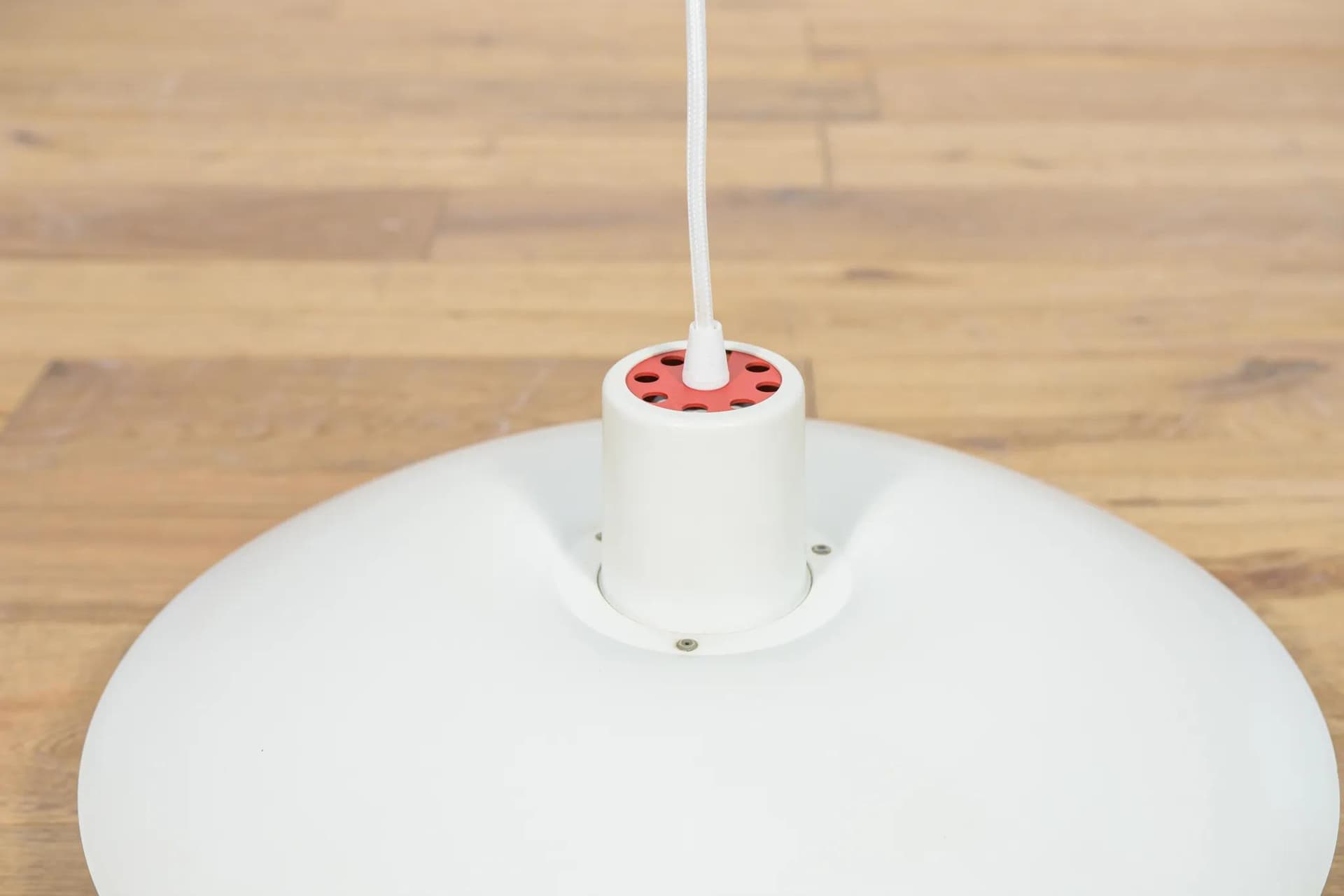 Pendant lamp PH 4/3, ivory white, aluminum, by P. Henningsen, Louis Poulsen, Denmark, 1960s. - 75162