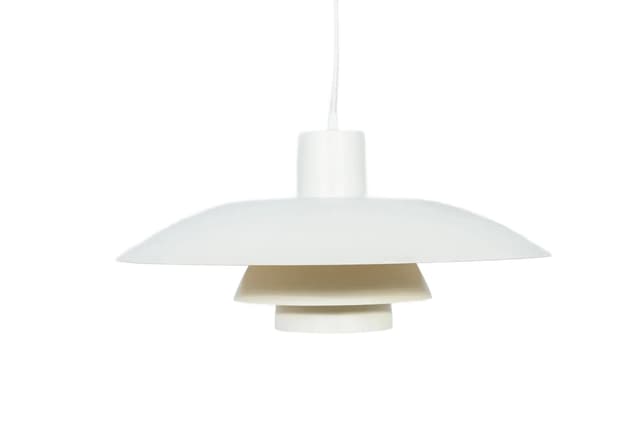 Pendant lamp PH 4/3, ivory white, aluminum, by P. Henningsen, Louis Poulsen, Denmark, 1960s. - DIMENSION