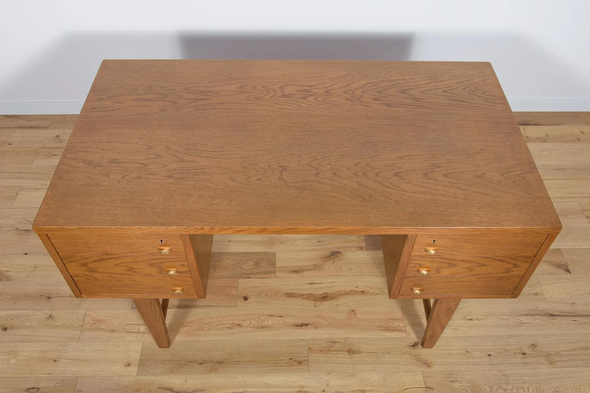 Desk, brown oak, Denmark, 1960s. - 75147