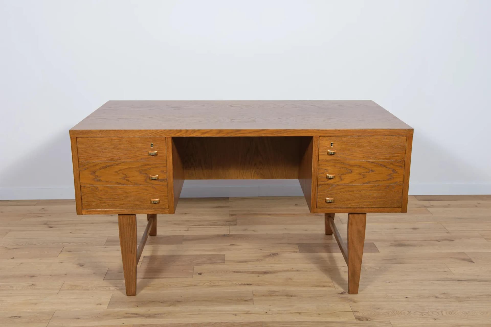 Desk, brown oak, Denmark, 1960s. - 75149