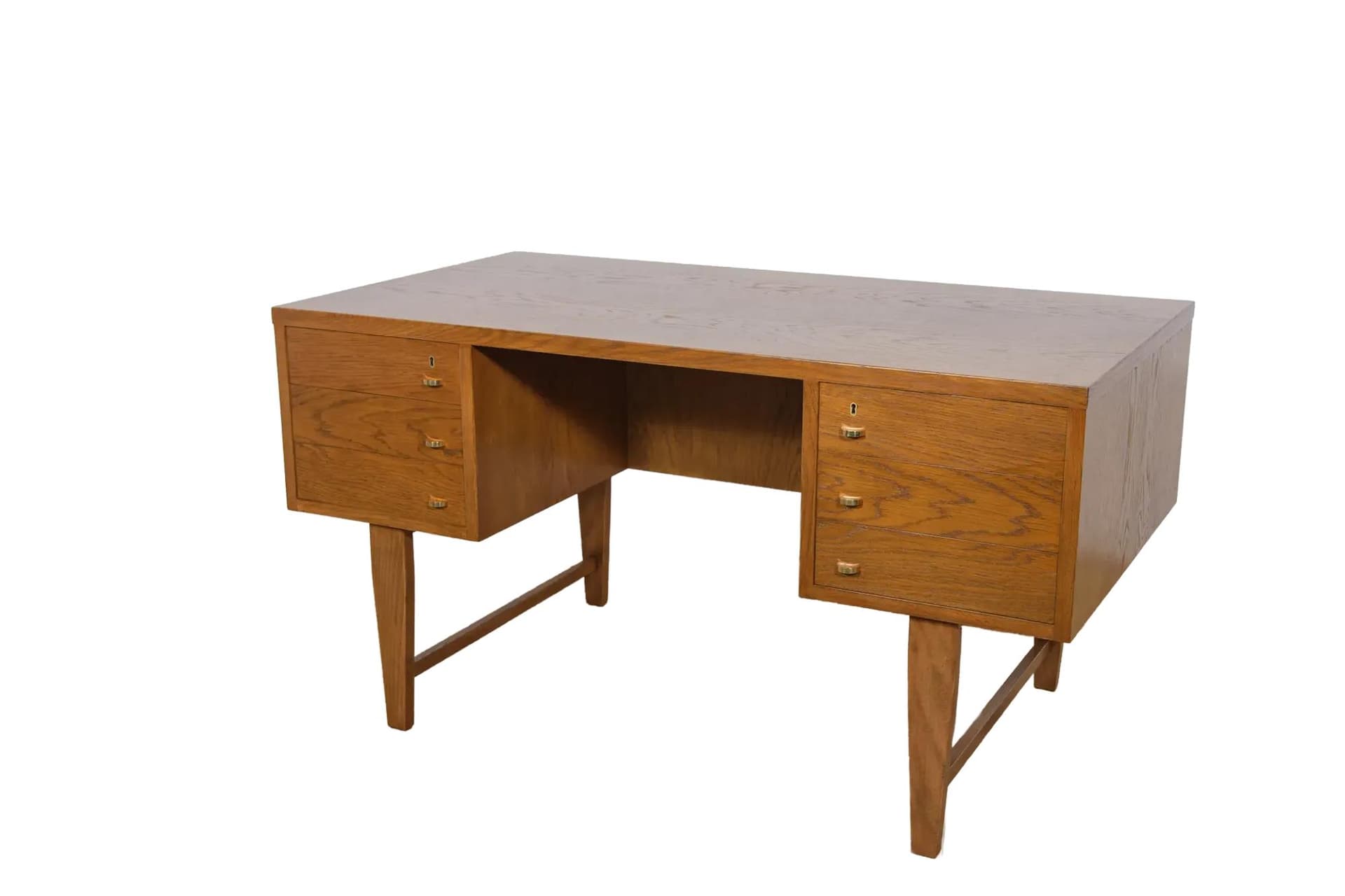 Desk, brown oak, Denmark, 1960s.