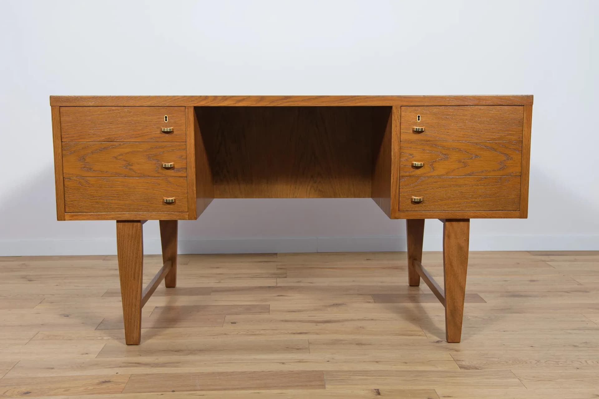 Desk, brown oak, Denmark, 1960s. - 75148