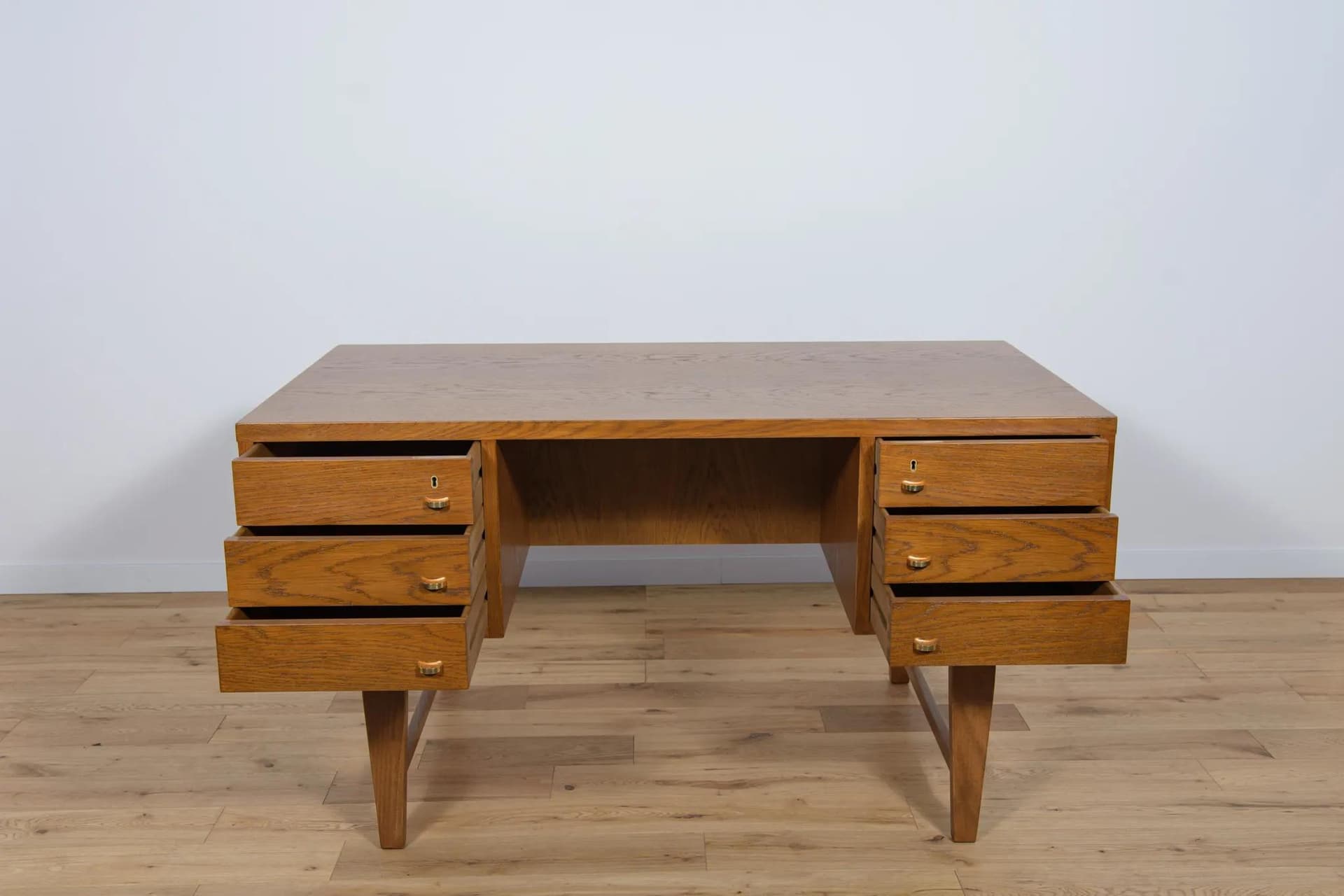 Desk, brown oak, Denmark, 1960s. - 75154