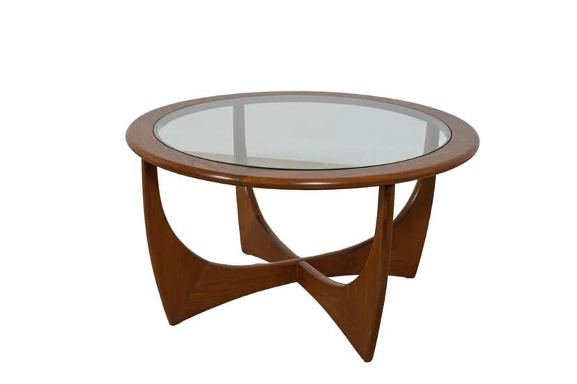 Coffee table Astro, brown teak, by V. Wilkins, G-Plan, United Kingdom, 1960s.