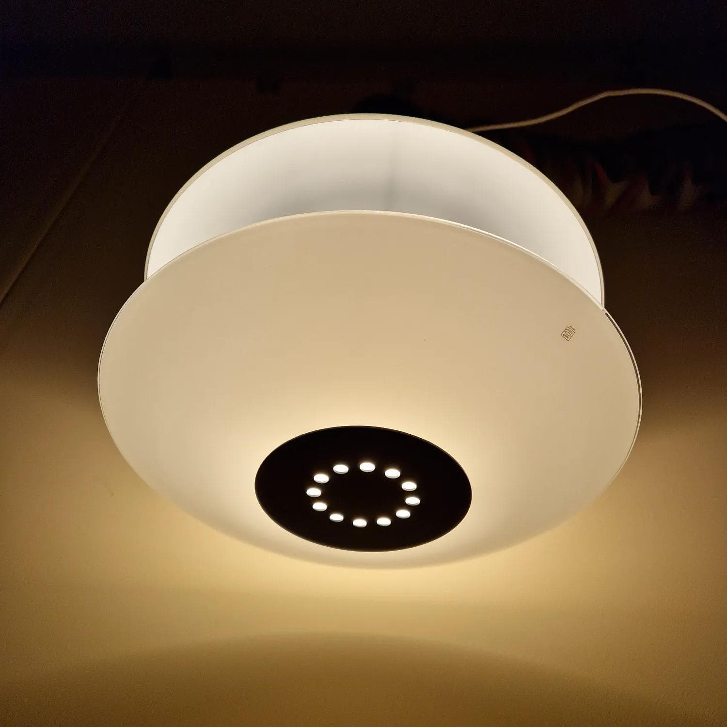 Tiered pendant lamp, white glass, Halo Tech Design, Denmark, 1990s. - 75483