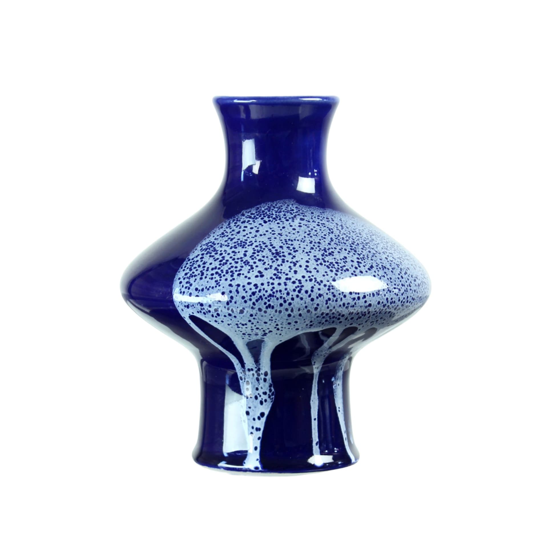 Wazon, kobaltowy, ceramika, Czechosłowacja, lata 60. - 91475