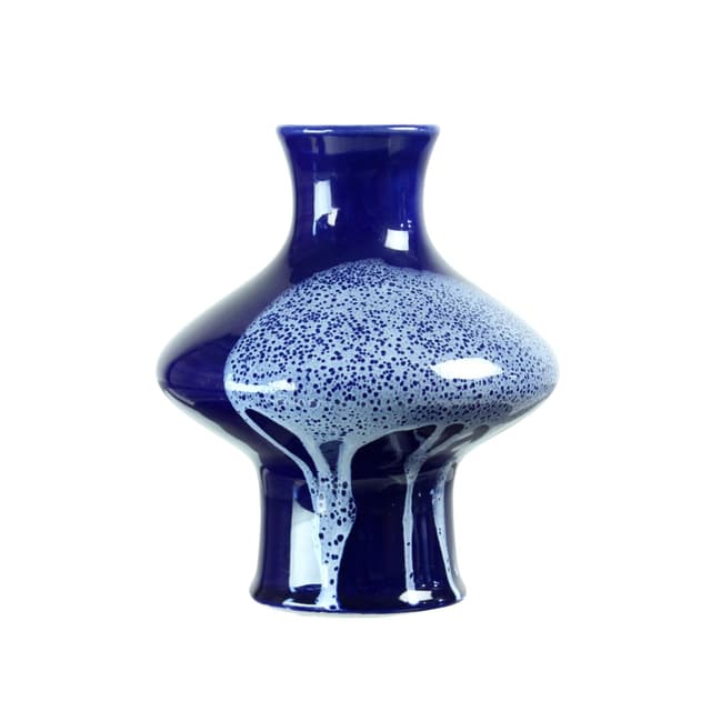 Wazon, kobaltowy, ceramika, Czechosłowacja, lata 60. - WYMIARY