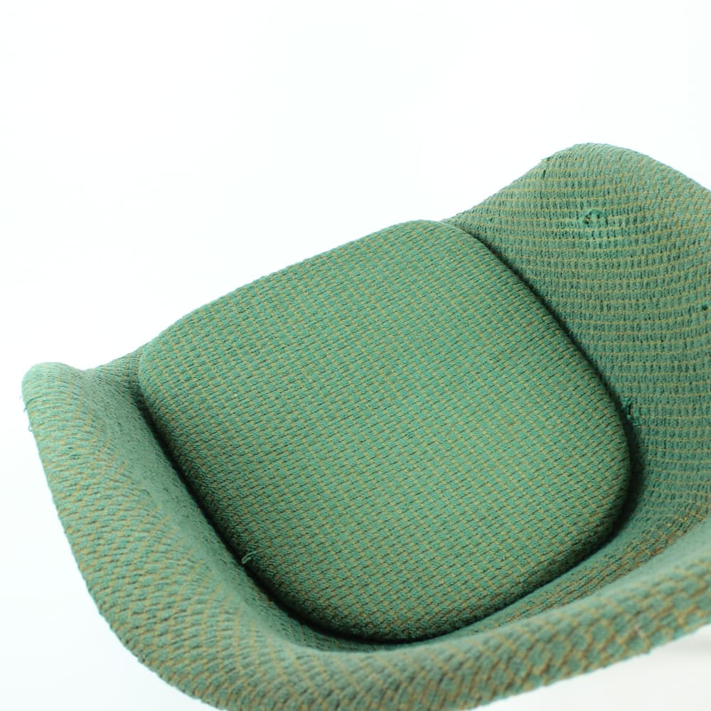 Krzesło shell, zielony, wełna, buk, proj. F. Jirák, Czechosłowacja, lata 60. - 91453