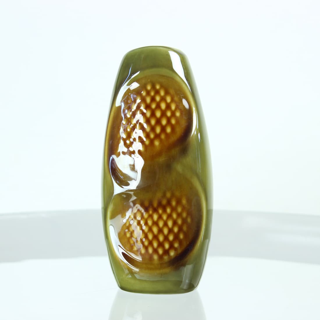 Wazon, oliwkowy, ceramika, Ditmar Urbach, Czechosłowacja, lata 60. - 91459