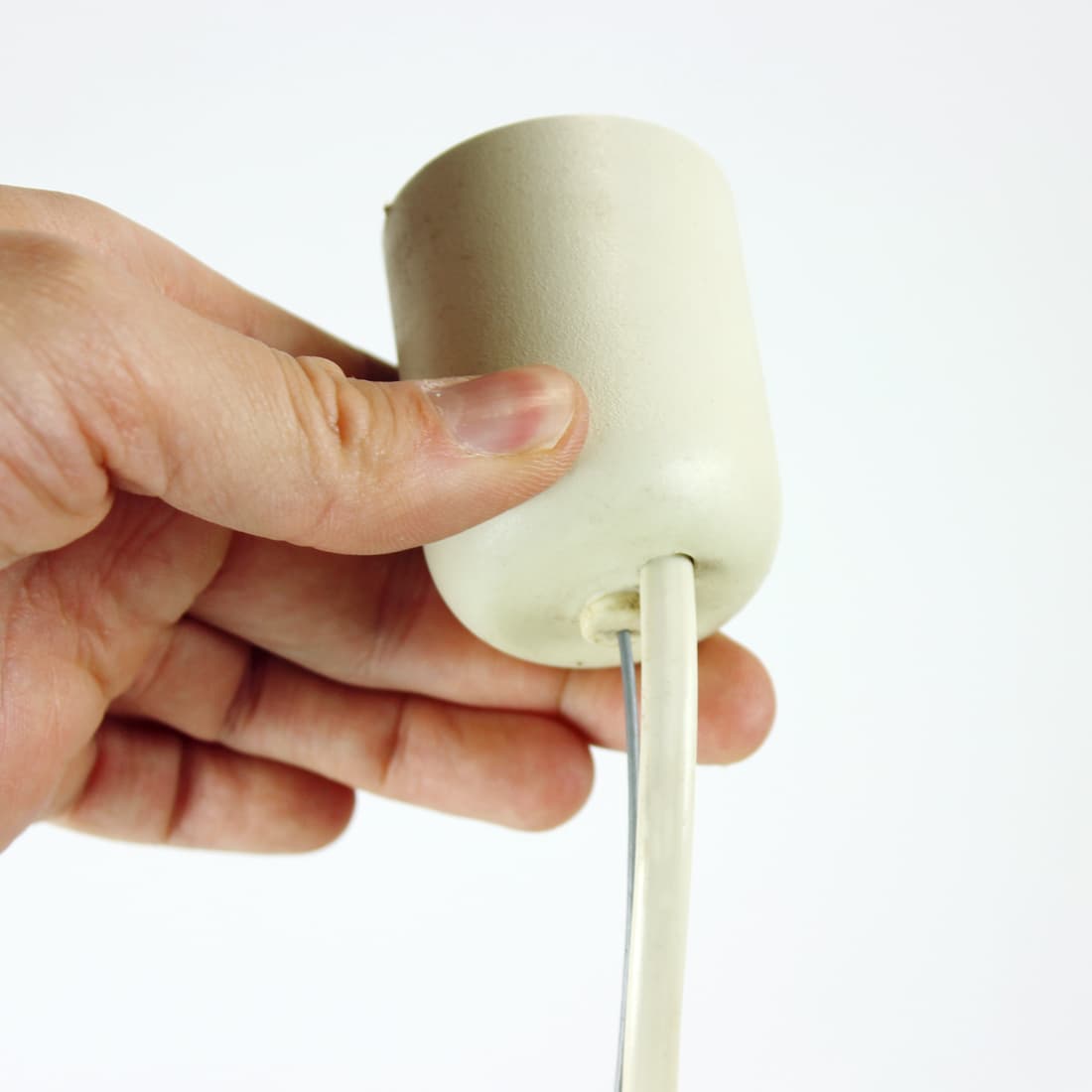 Ceiling lamp, light brown rattan, Czechoslovakia, 1960s. - 75874