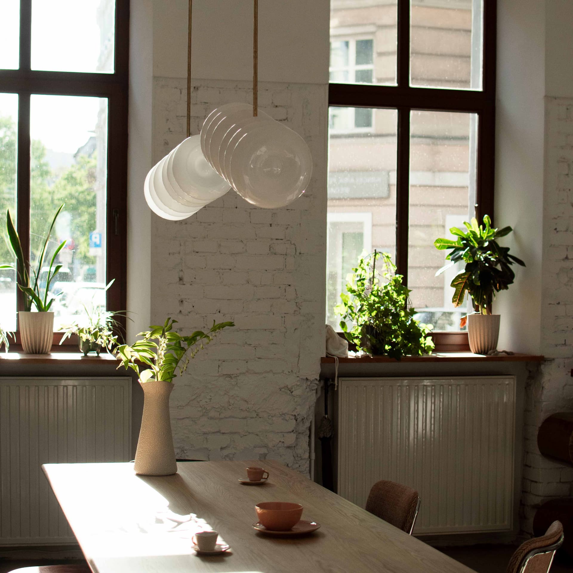 Lampa wisząca podwójna Bibe szło opalowe, mosiądz, Embassy Interiors - 75968