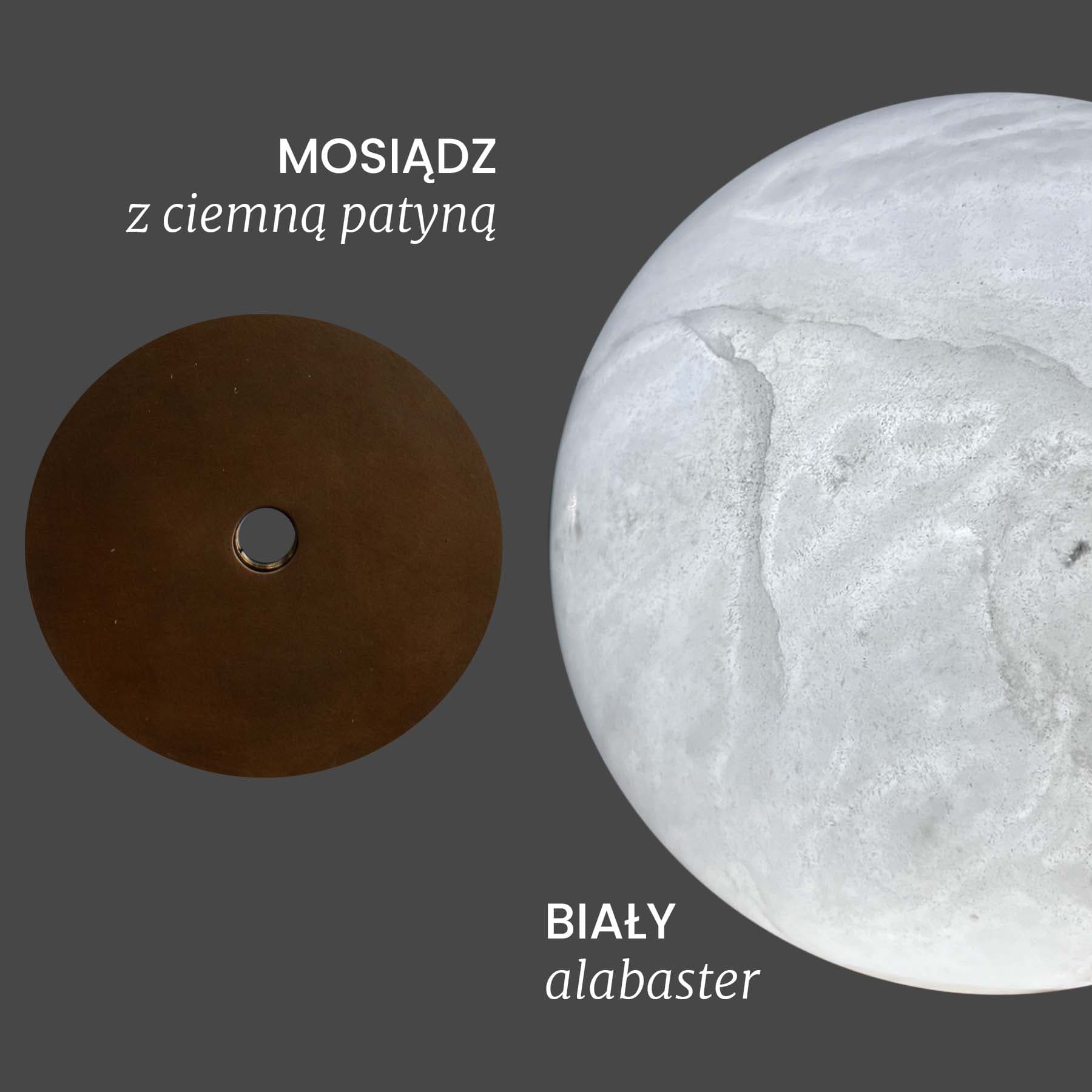 Kinkiet Urania biały alabaster, mosiądz, Embassy Interiors - 89804