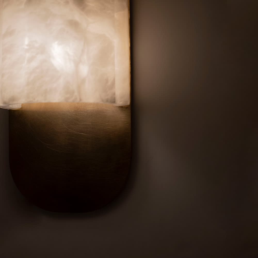 Kinkiet Urania biały alabaster, mosiądz, Embassy Interiors - 89808