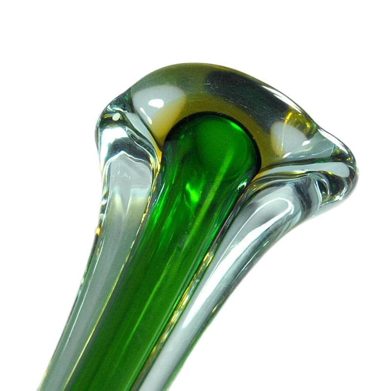 Szmaragdowozielony wazon sommerso, Seguso, Włochy, lata 60. - 6362