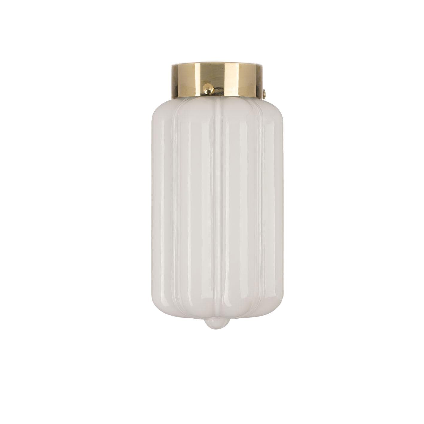 Plafon Deco szkło opalowe, mosiądz, Embassy Interiors