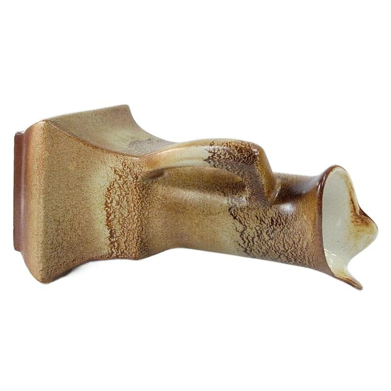 Beżowy wazon ceramiczny, proj. R. Rigon dla Bertoncello, Włochy, lata 60. - 6353