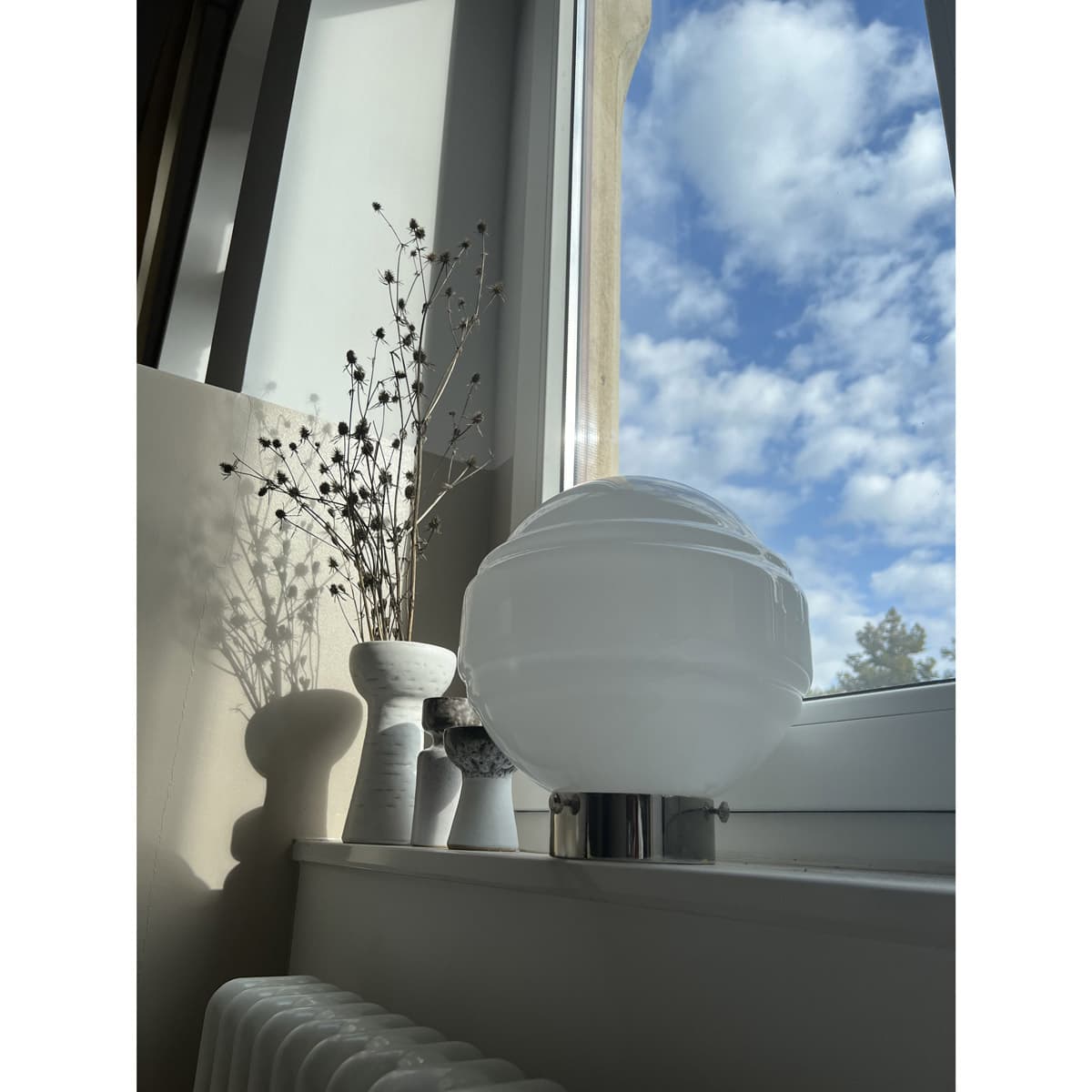 Lampa stołowa Saturn szkło, nikiel, Embassy Interiors - 76222