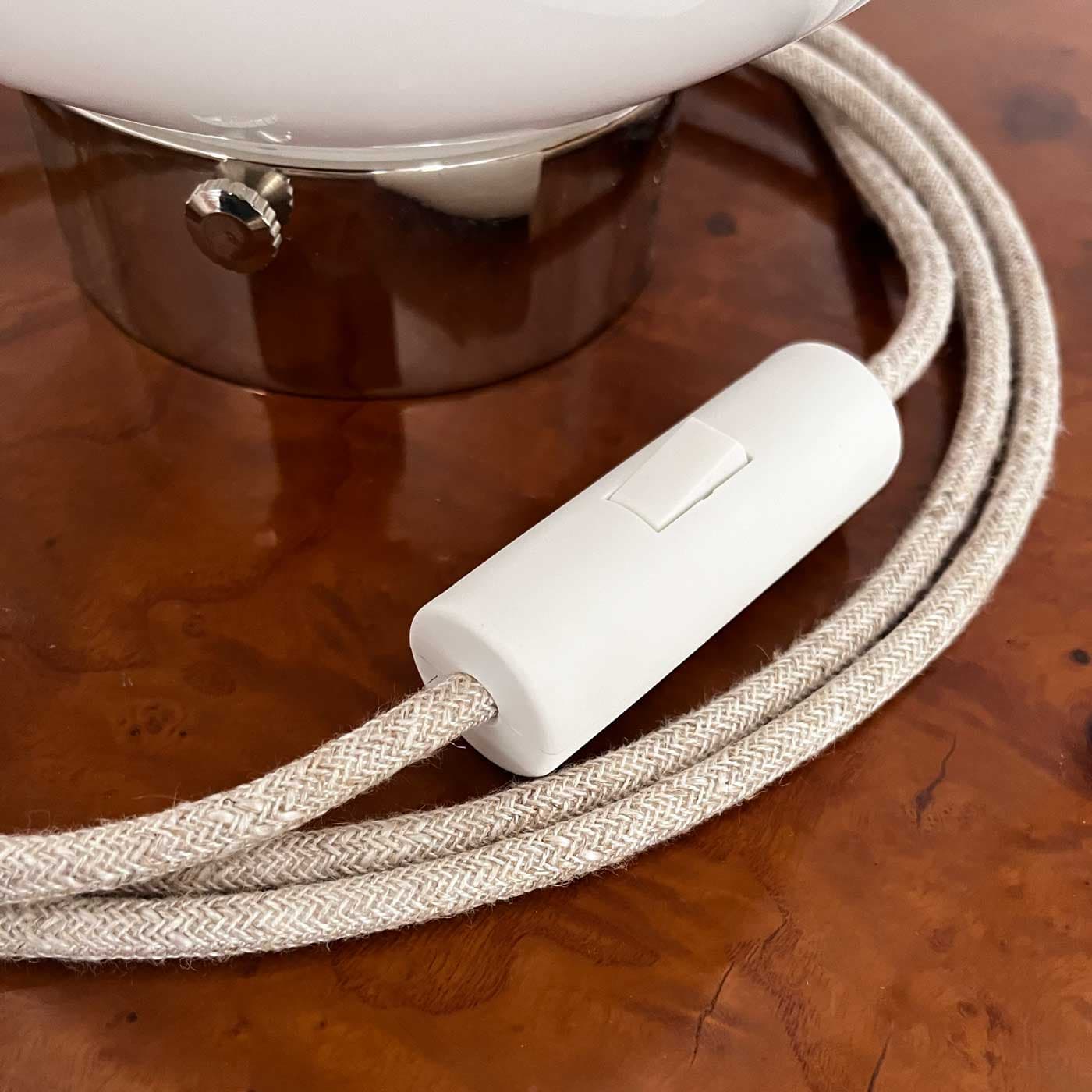 Lampa stołowa Deco szło opalowe, nikiel, Embassy Interiors - 76194