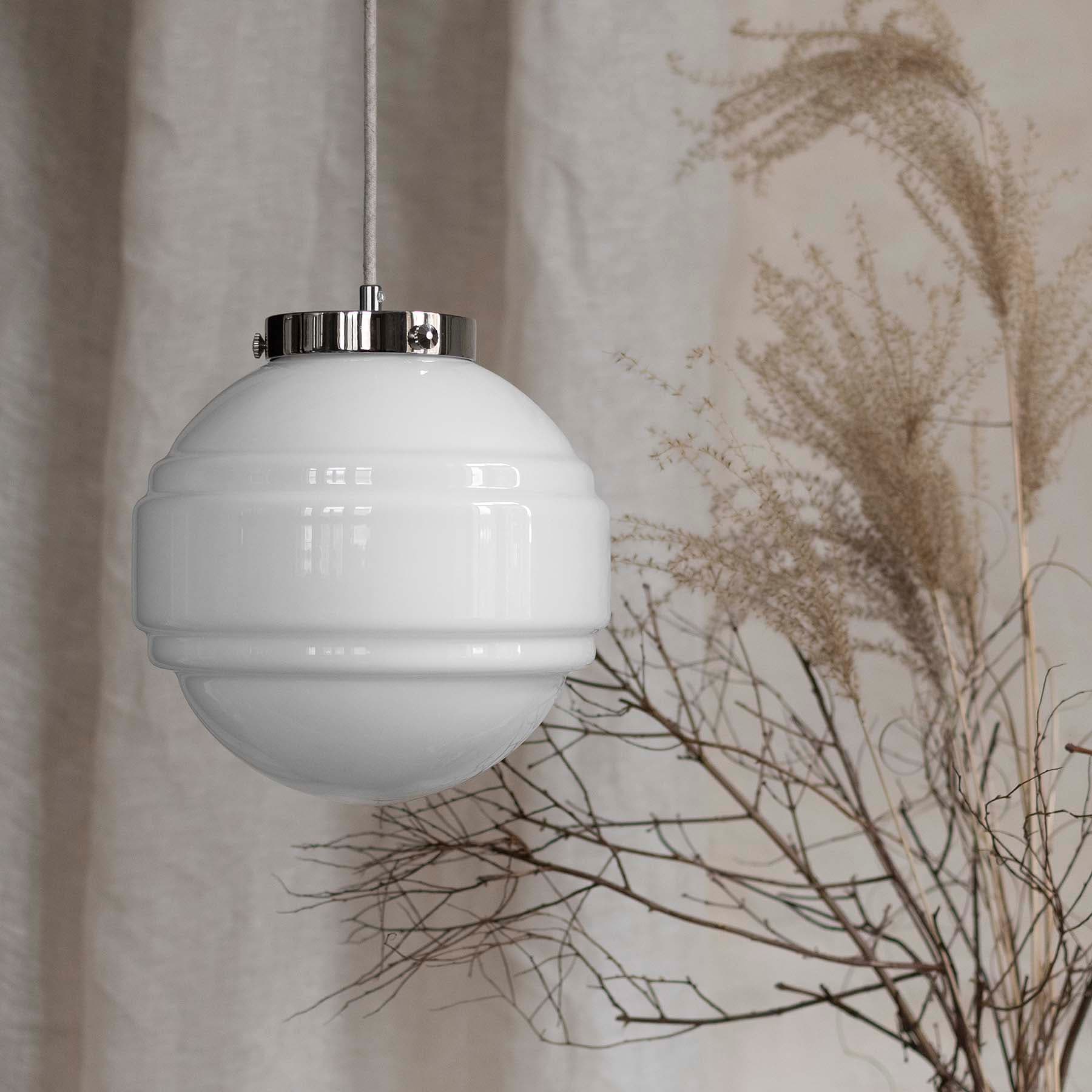 Lampa wisząca Saturn szkło, nikiel, Embassy Interiors - 76085