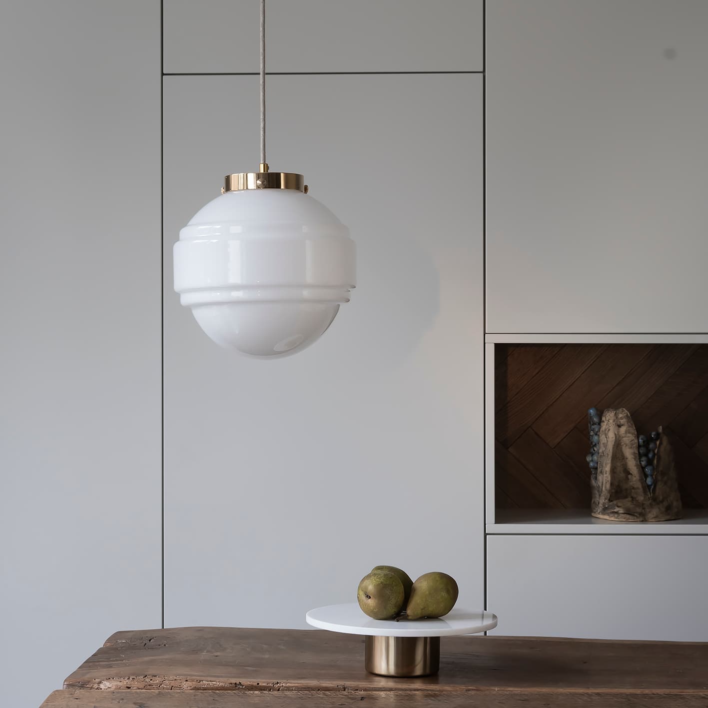 Lampa wisząca Saturn szkło, mosiądz, Embassy Interiors - 76073