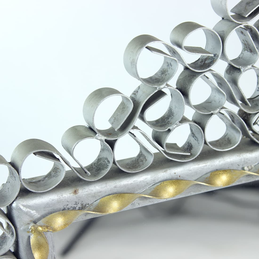 Lustro ścienne, srebrny, metal, Czechosłowacja, lata 60. - 90840