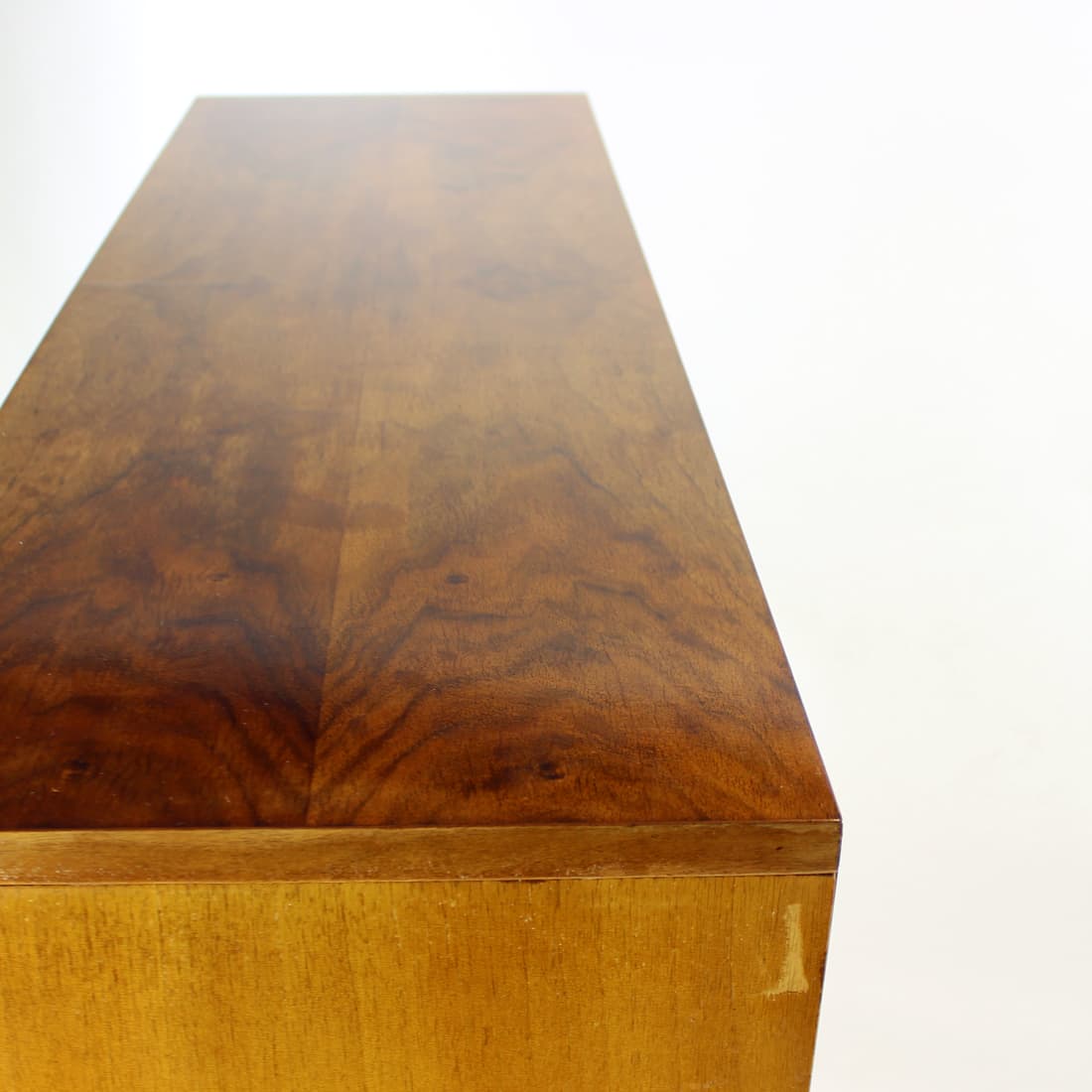 Komoda wysoka, orzech jasnobrązowy, Jitona, Czechosłowacja, lata 60. - 76392