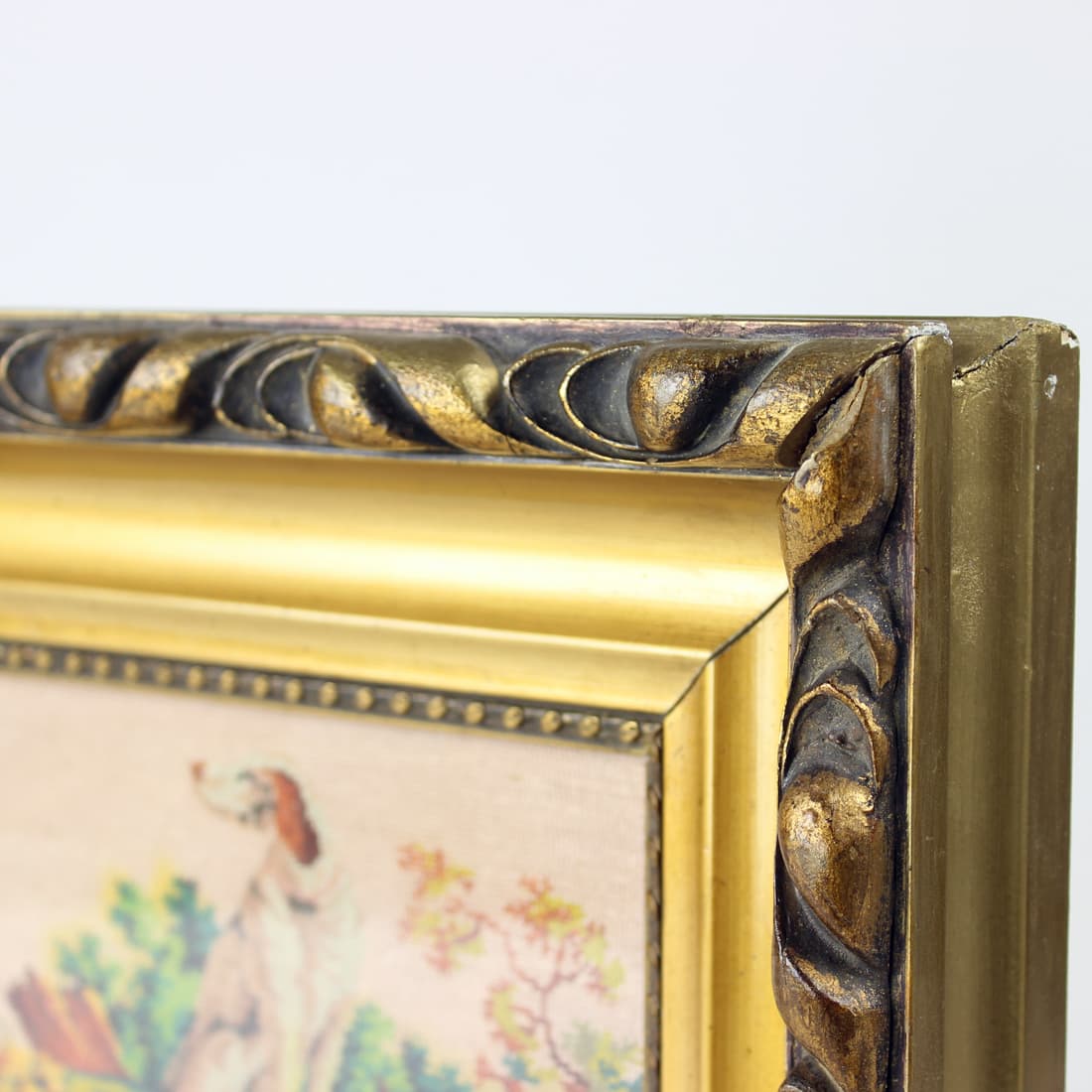 Haft dekoracyjny, multikolor, tkanina, drewno, Czechosłowacja, lata 20. - 76531