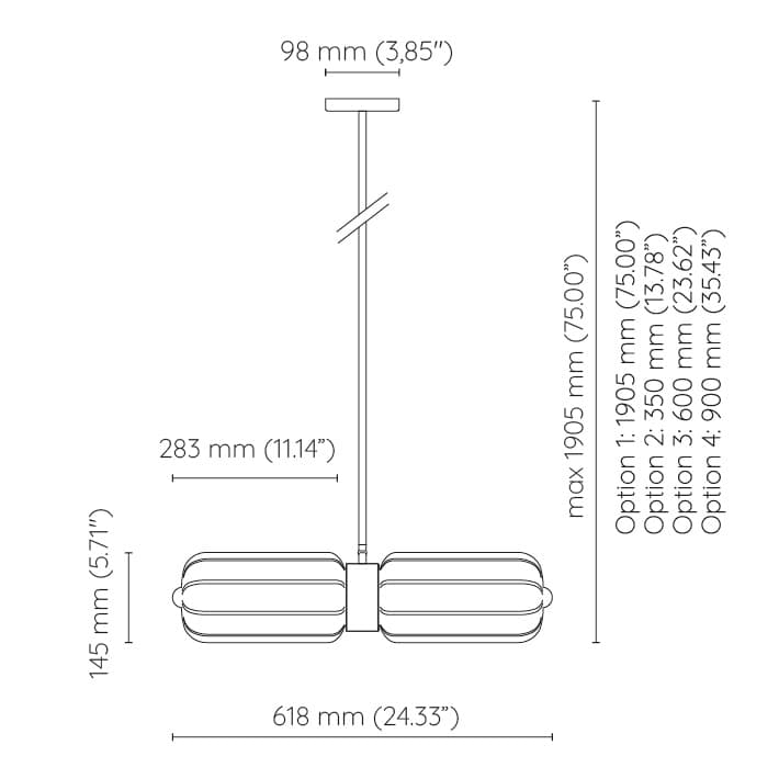 Lampa wisząca podwójna Deco szło jasne, mosiądz, Embassy Interiors - 89952