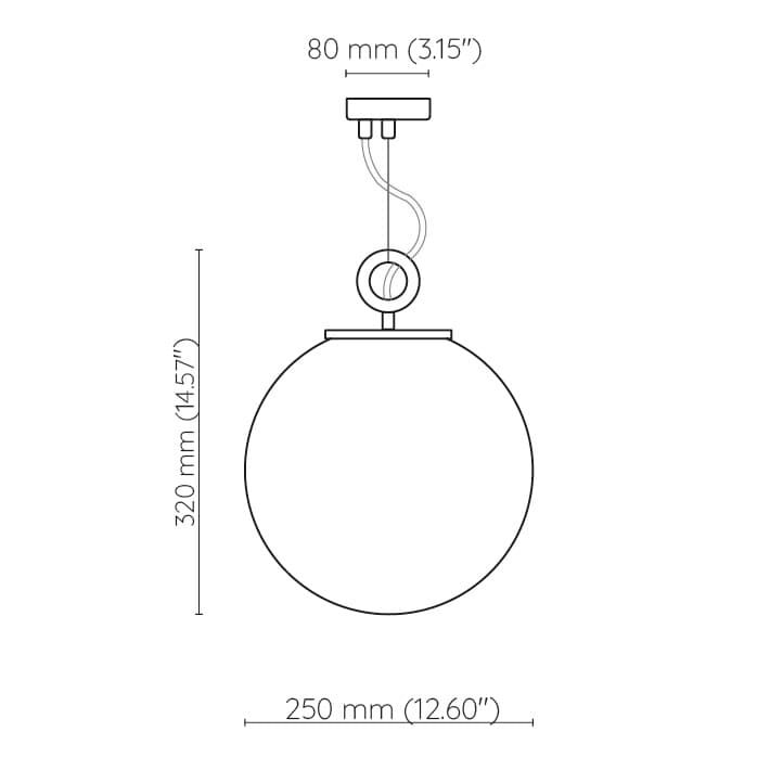 Lampa wisząca z pierścieniem Kula Refleksyjna 250 szkło, nikiel, Embassy Interiors - 77432