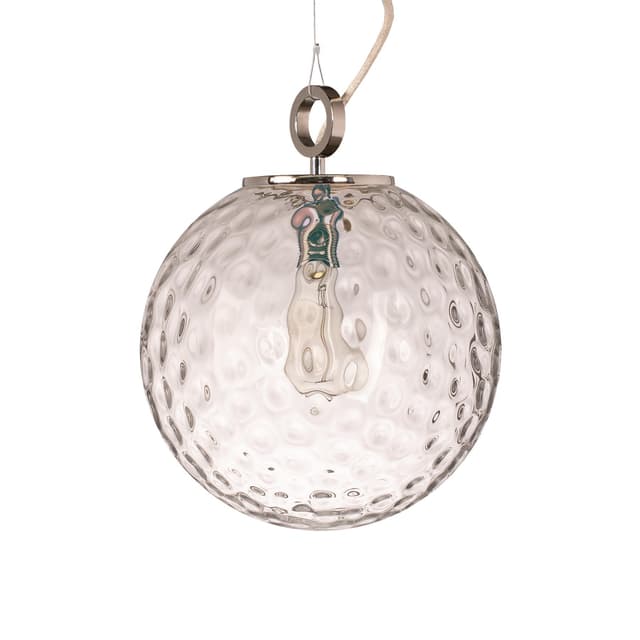 Lampa wisząca z pierścieniem Kula Refleksyjna 300 szkło, nikiel, Embassy Interiors - WYMIARY