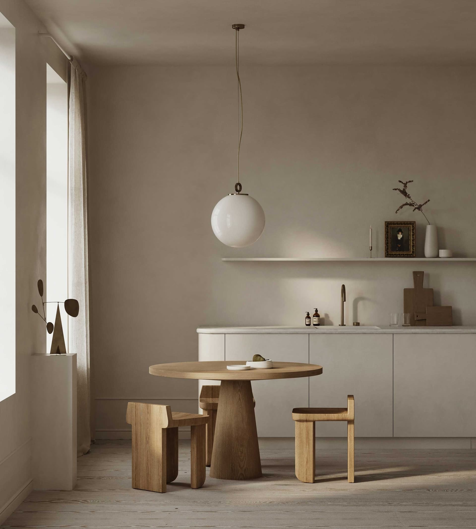 Lampa wisząca z pierścieniem Biała Kula 350 szkło, mosiądz, Embassy Interiors - 77377