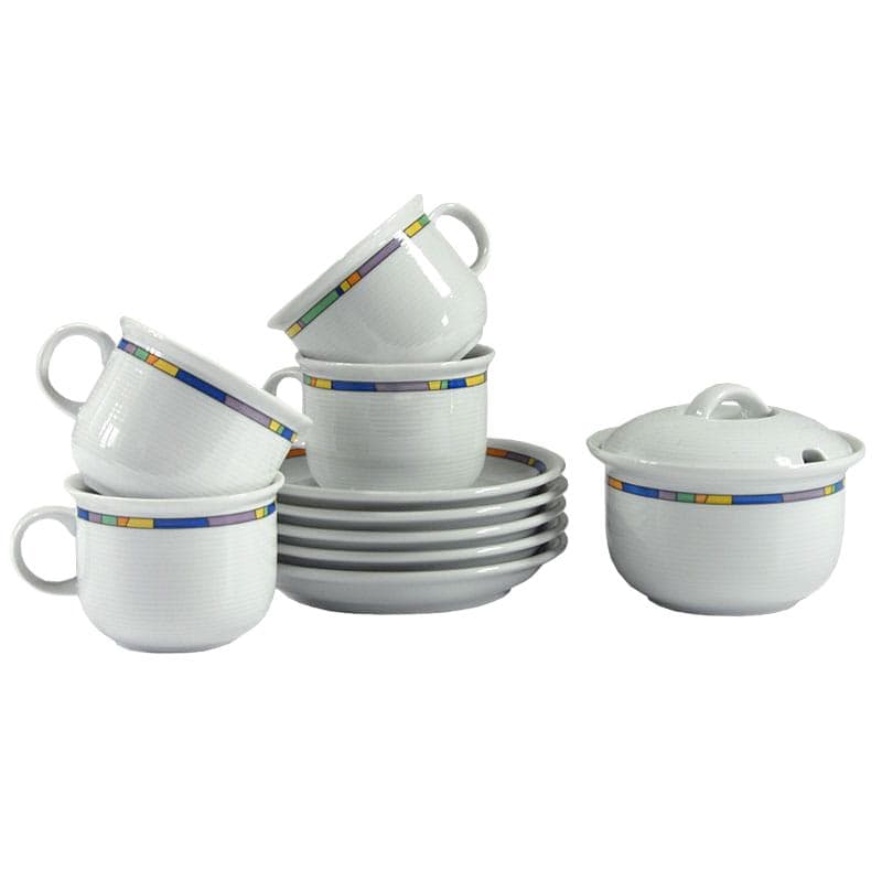 Snow-White Porcelain Cup Set, Thomas Rosenthal, Germany, 1990s