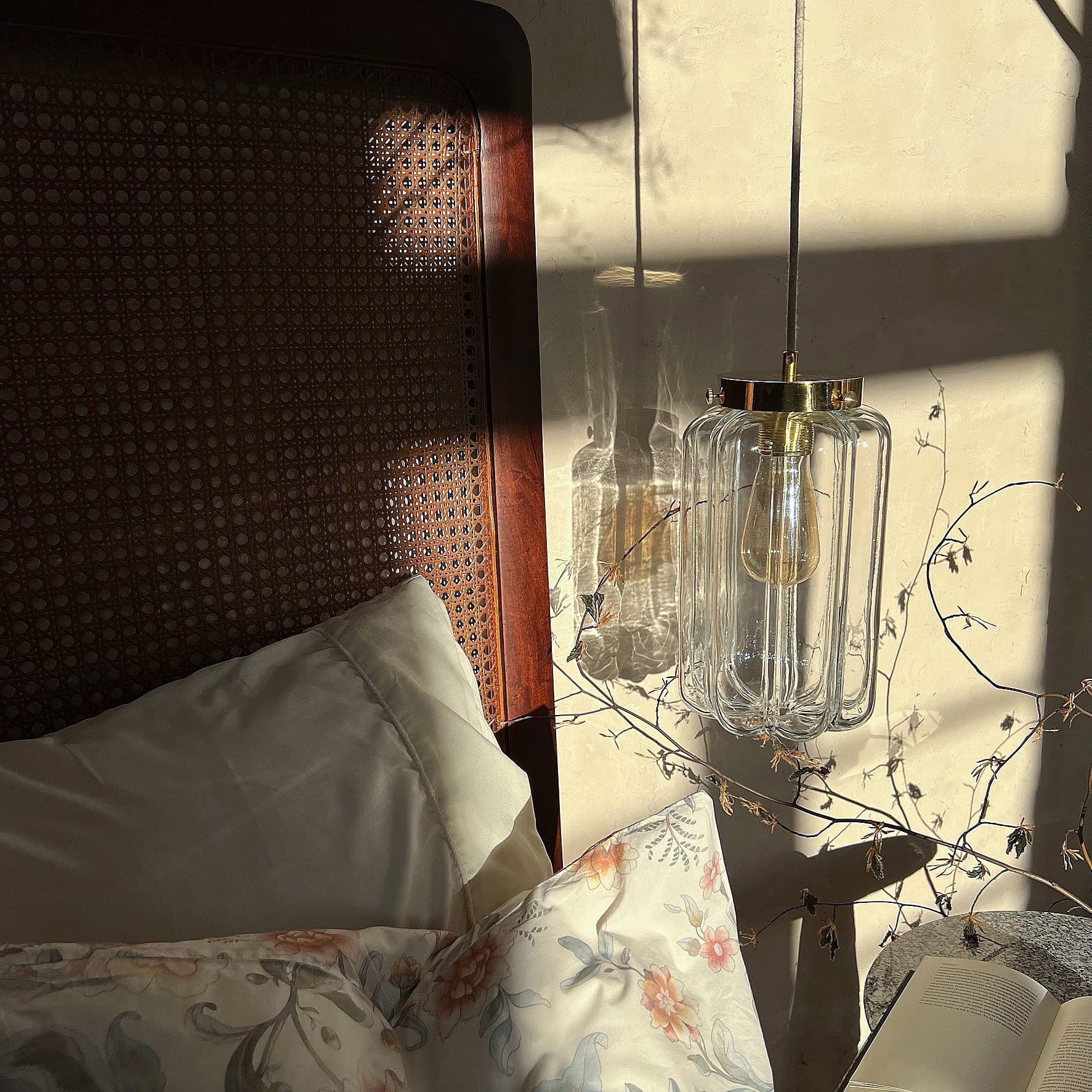 Lampa wisząca Deco szkło jasne, mosiądz, Embassy Interiors - 77307