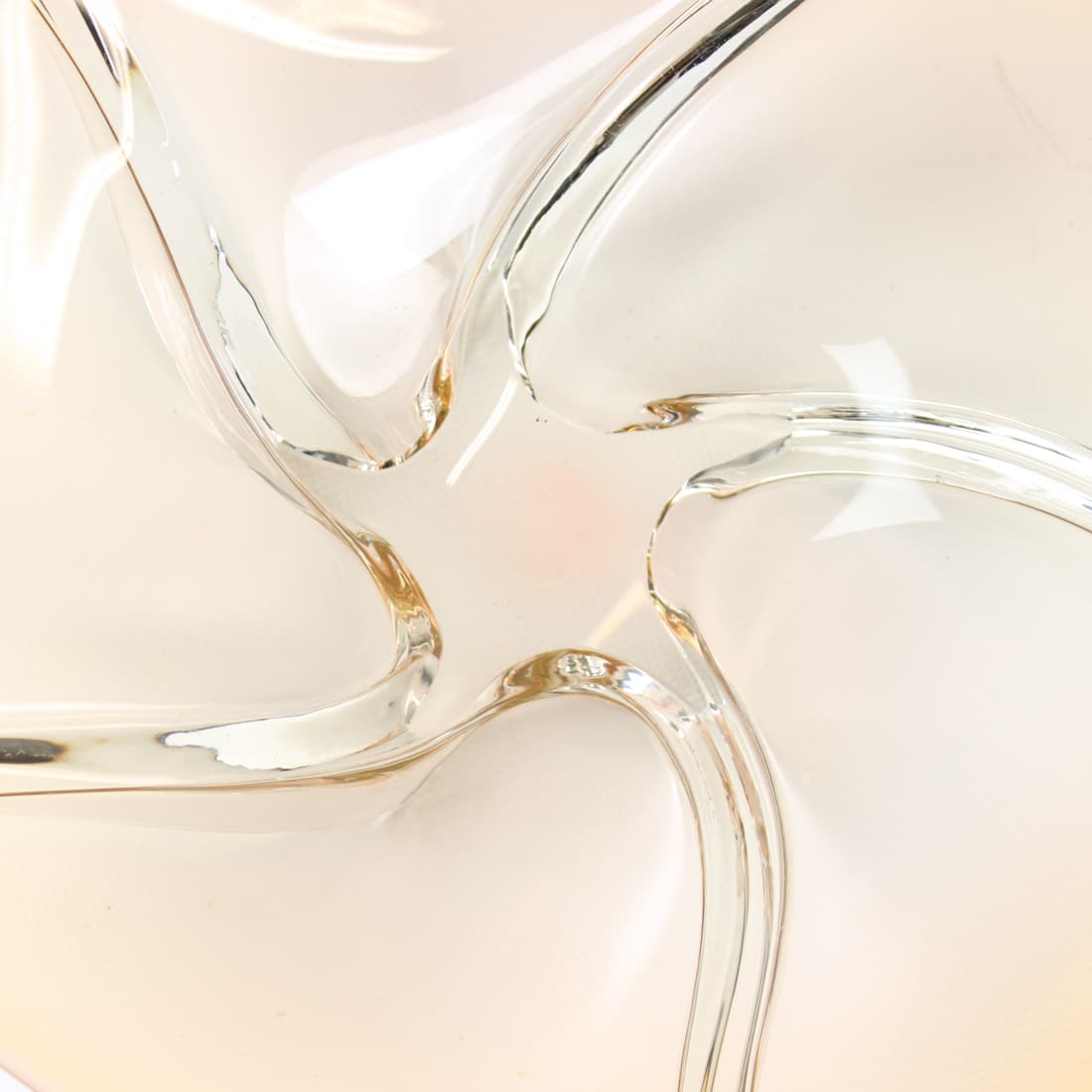 Art glass bowl, amber, glass, by F. Zemek, Czechoslovakia, 1960s. - 90941