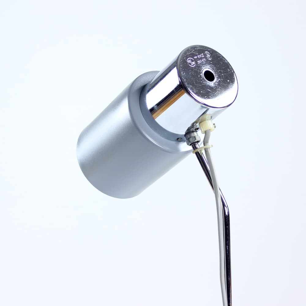 Lampa stołowa, szara chrom, metal, proj. J. Hurka, Czechosłowacja, lata 60. - 90963