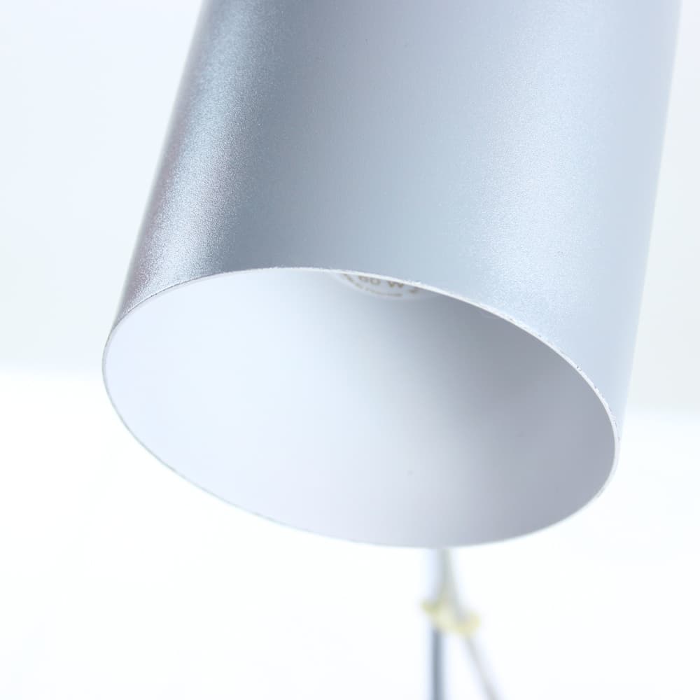 Lampa stołowa, szara chrom, metal, proj. J. Hurka, Czechosłowacja, lata 60. - 90958