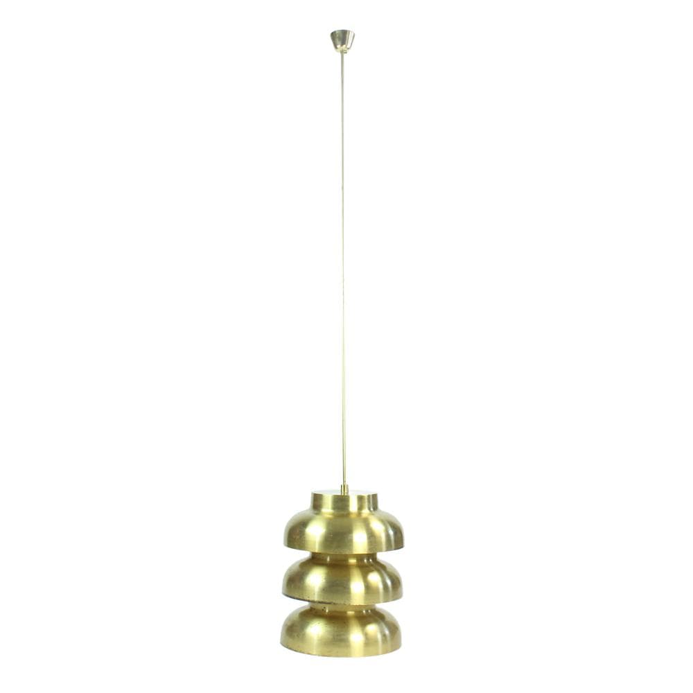 Ceiling lamp, golden brass, Czechoslovakia, 1960s.