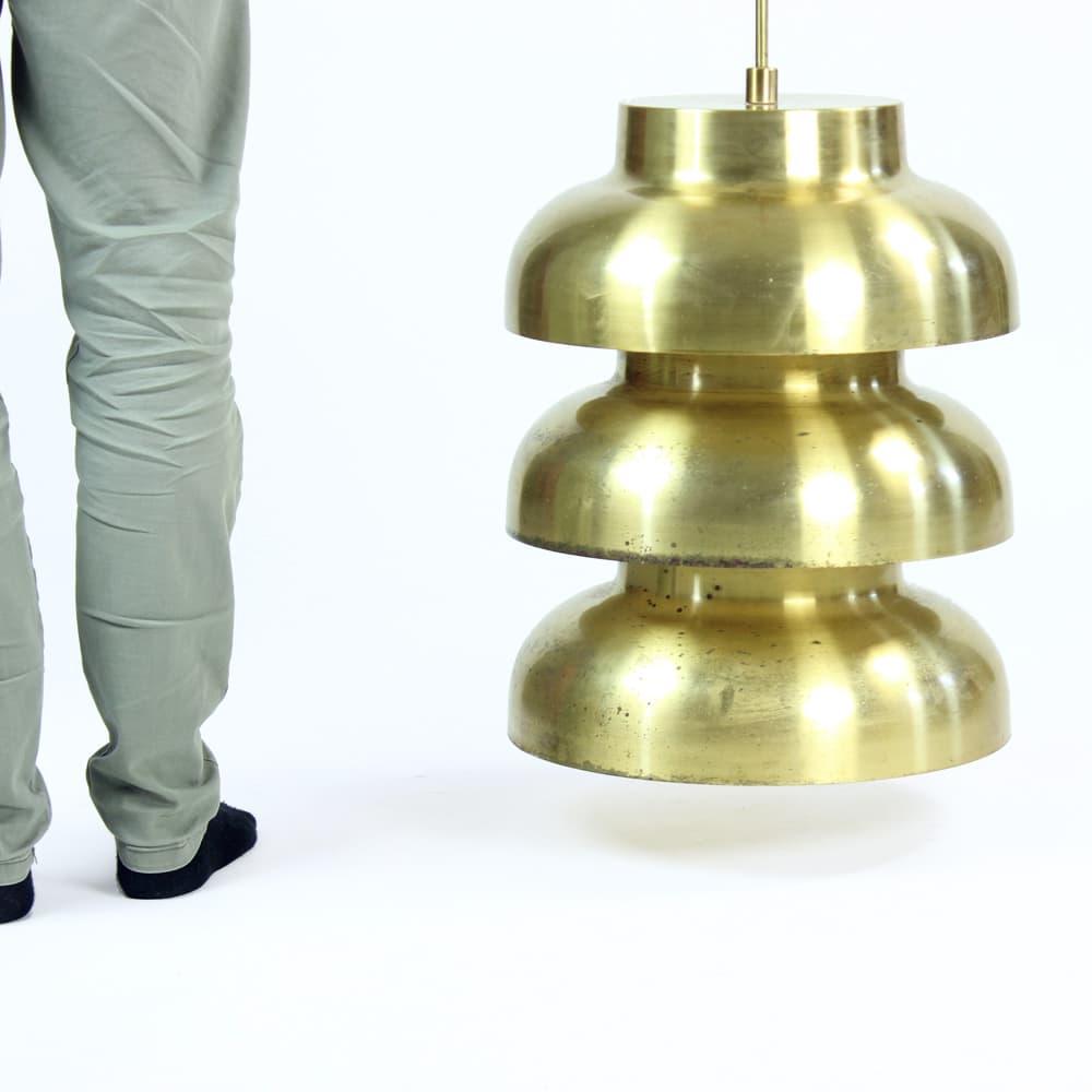 Ceiling lamp, golden brass, Czechoslovakia, 1960s. - 90998