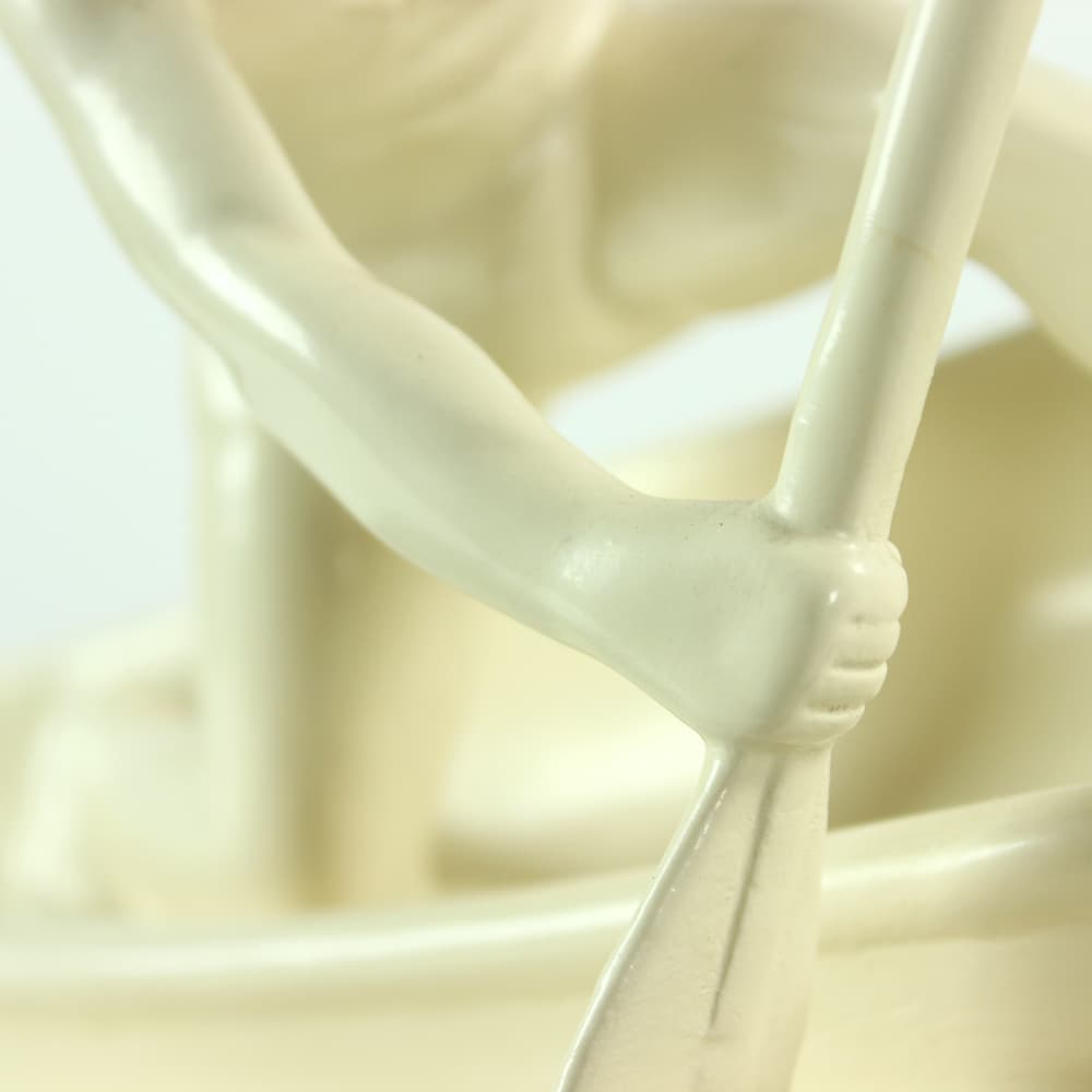 Sculpture of rower, ivory white ceramic, Jihokera, Czechoslovakia, 1960s. - 91009