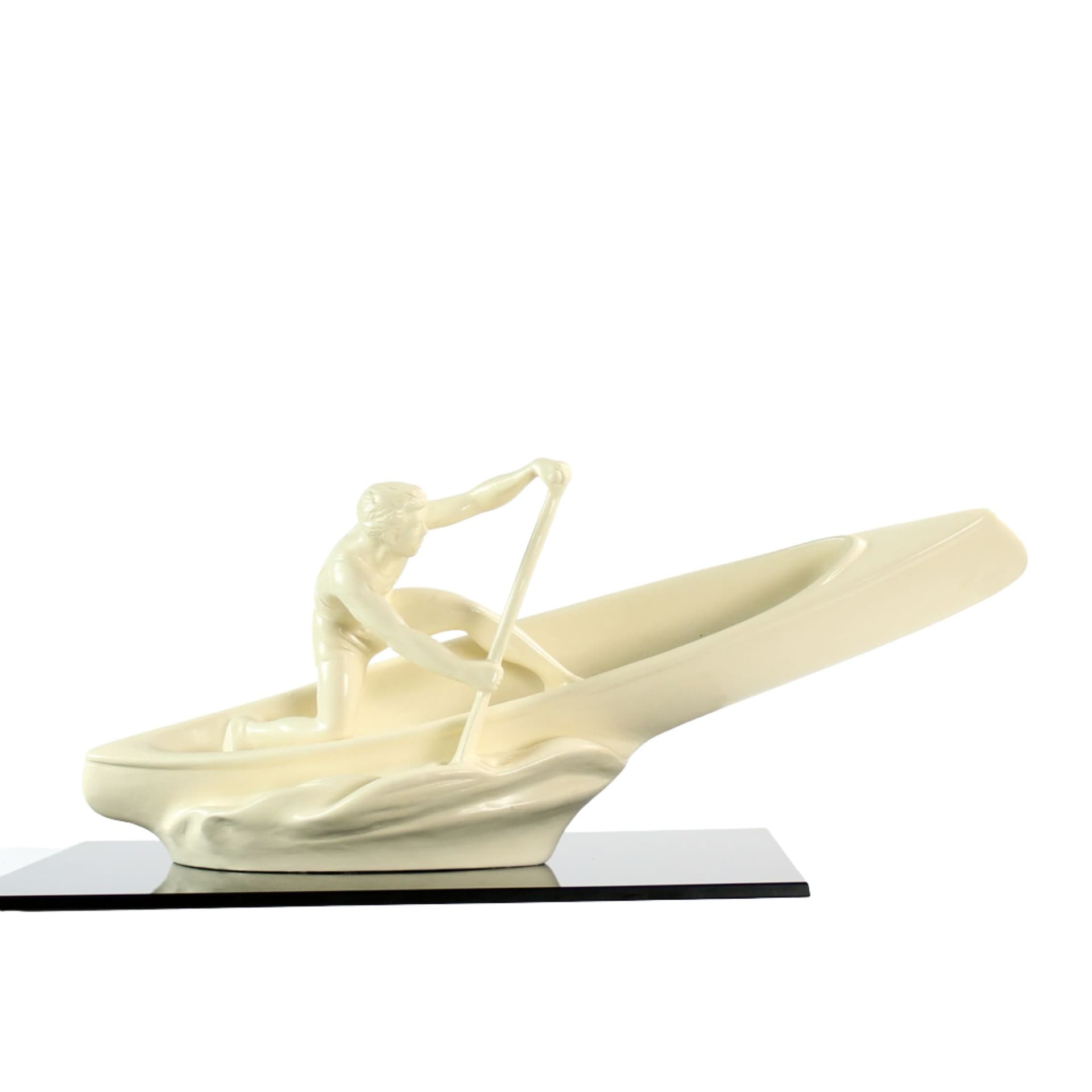 Sculpture of rower, ivory white ceramic, Jihokera, Czechoslovakia, 1960s. - 92539