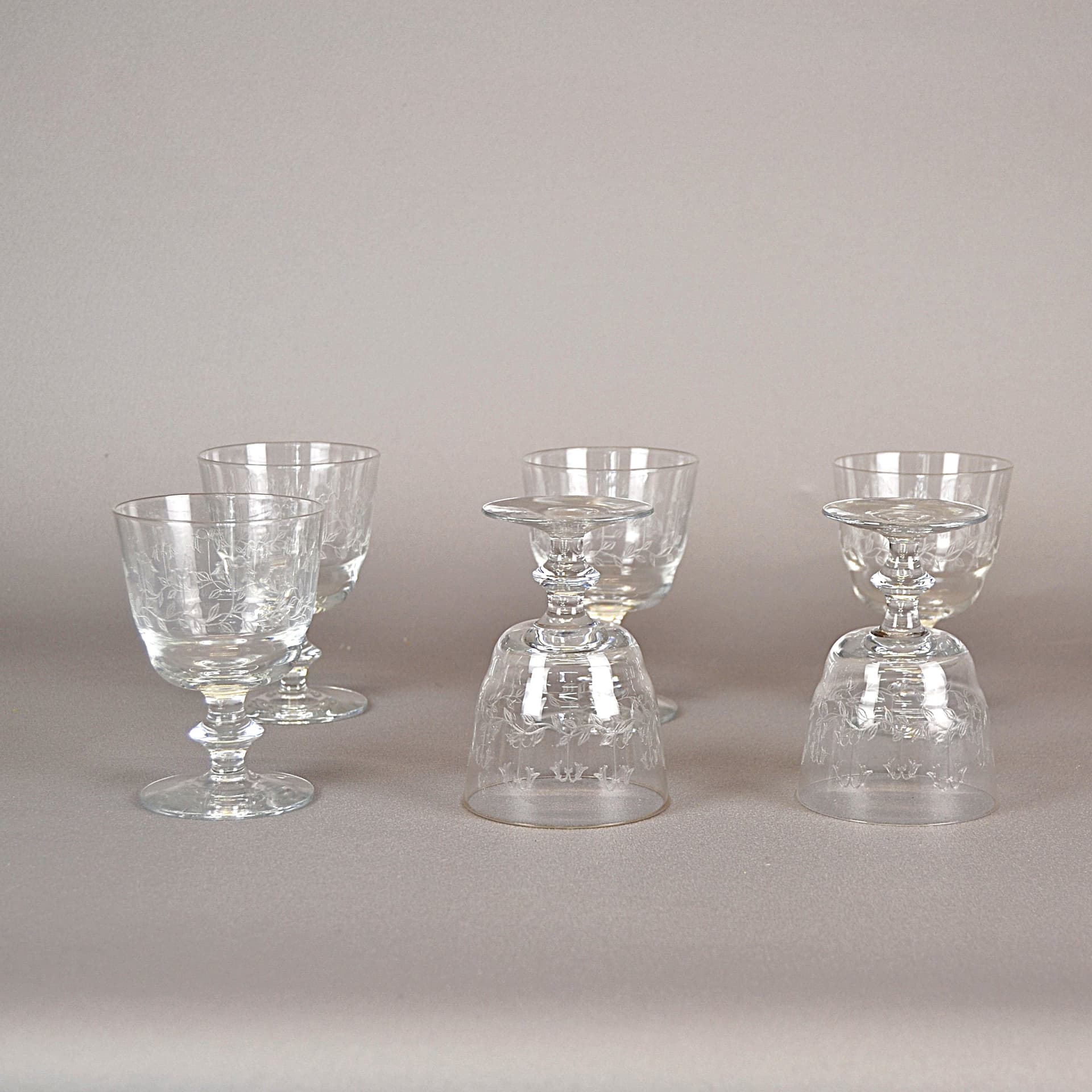 Zestaw sześciu kieliszków, przejrzysty kryształ, Francja, początek XX w. - 569
