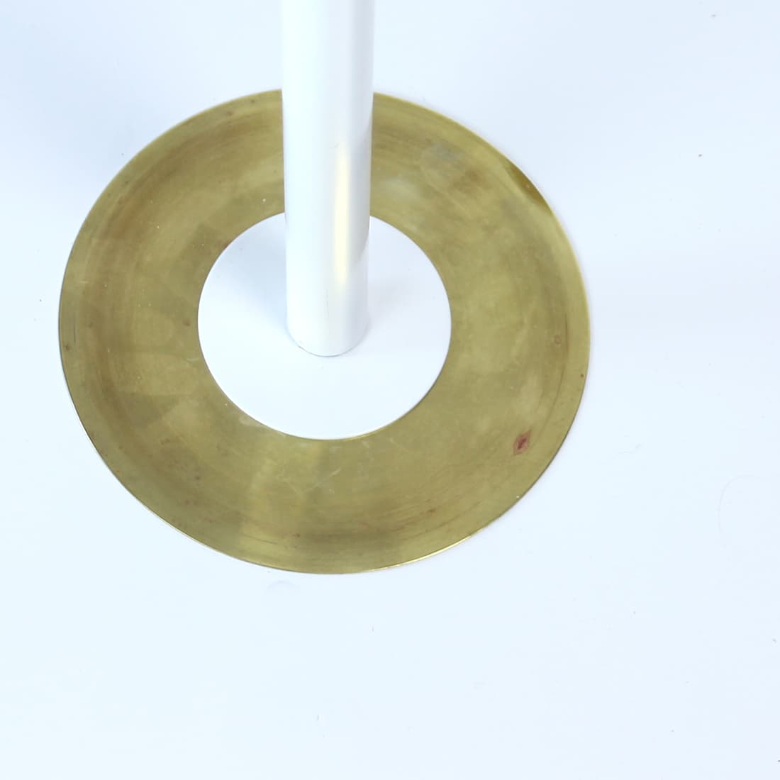 Lampa podłogowa, biała, metal plastik kryształ, Kamenický Šenov, Czechosłowacja, lata 70. - 91070