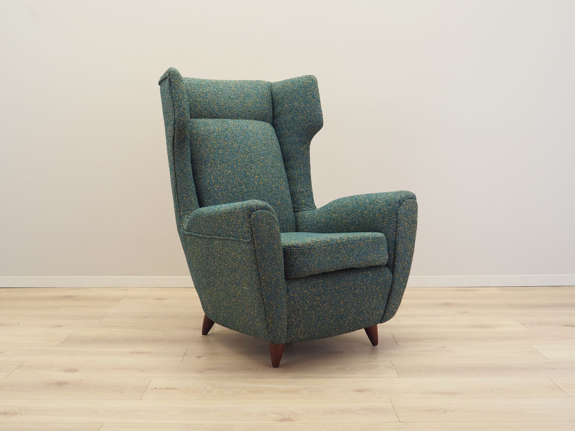 Lounge chair, green fabric, Italy, 1970s. - 78862