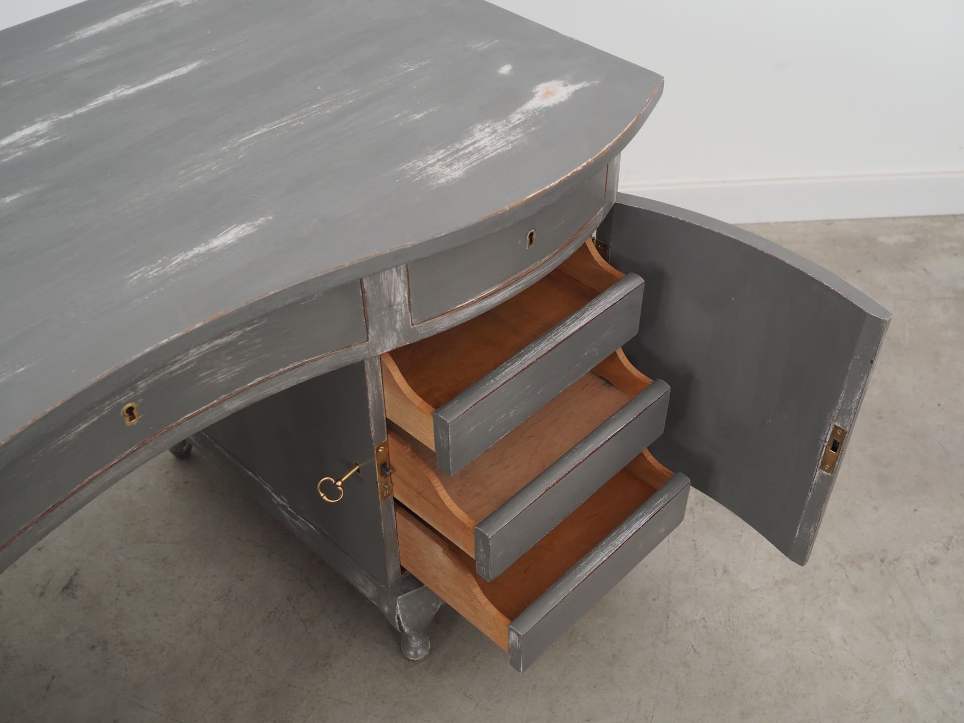 Biurko, ciemnoszary, mahoń, Dania, lata 60. - 78962