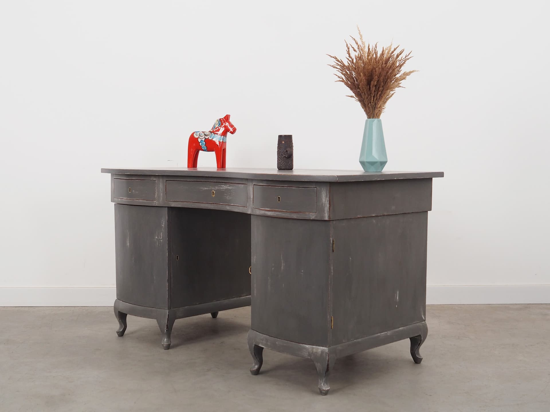 Biurko, ciemnoszary, mahoń, Dania, lata 60. - 78961